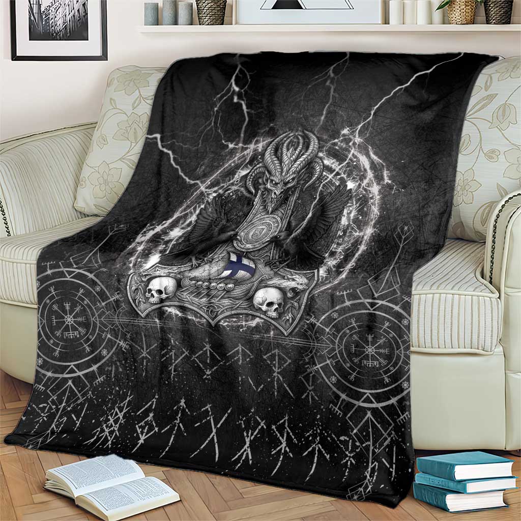 Finland Viking Blanket Odin's Raven Legacy - Wonder Print Shop