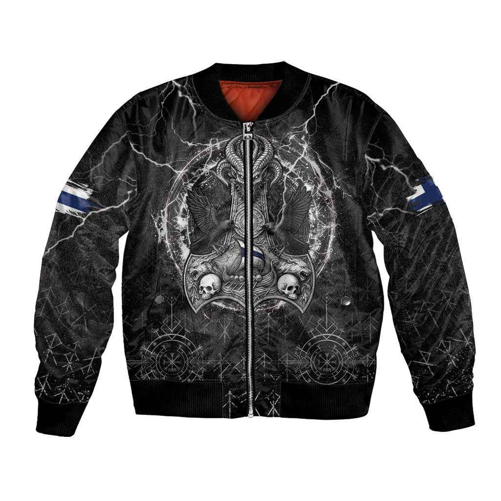 Personalized Finland Viking Bomber Jacket Odin's Raven Legacy - Wonder Print Shop