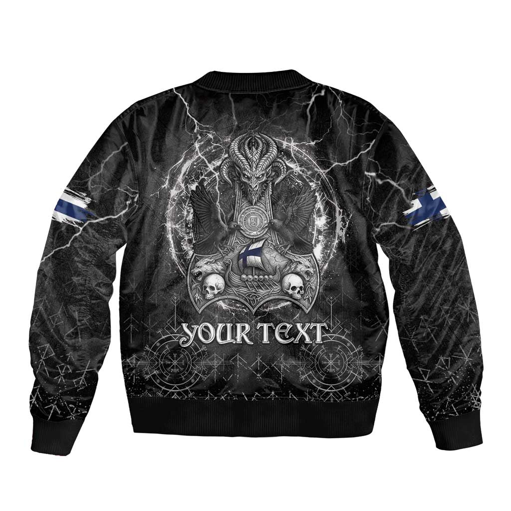 Personalized Finland Viking Bomber Jacket Odin's Raven Legacy - Wonder Print Shop