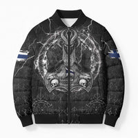 Personalized Finland Viking Bomber Puffer Jacket Odin's Raven Legacy - Wonder Print Shop