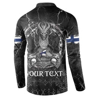 Personalized Finland Viking Button Sweatshirt Odin's Raven Legacy - Wonder Print Shop