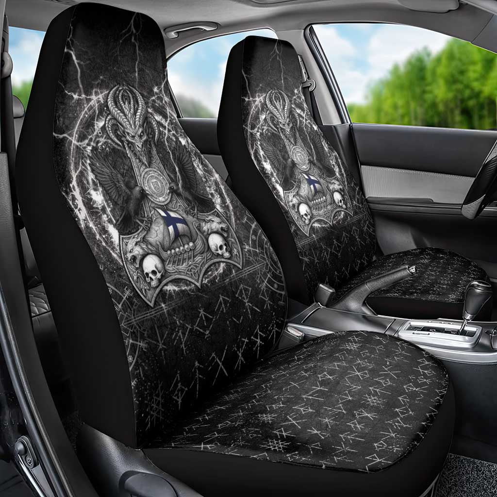 Finland Viking Car Seat Cover Odin's Raven Legacy - Wonder Print Shop