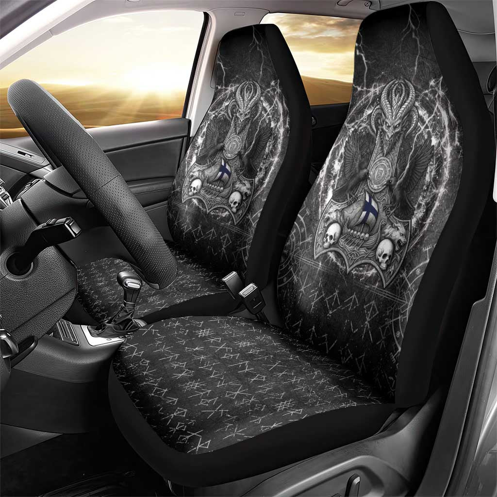 Finland Viking Car Seat Cover Odin's Raven Legacy - Wonder Print Shop