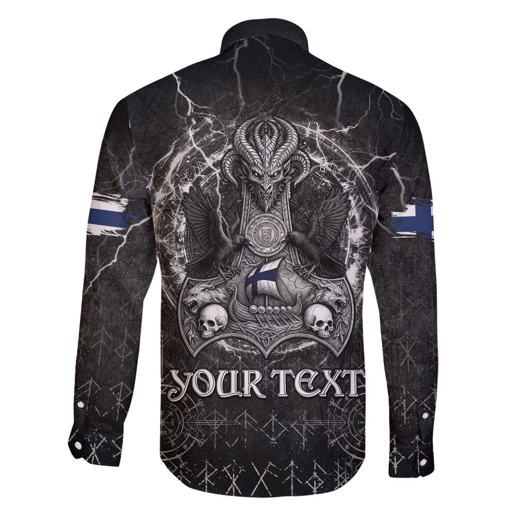 Personalized Finland Viking Family Matching Long Sleeve Bodycon Dress and Hawaiian Shirt Odin's Raven Legacy - Wonder Print Shop