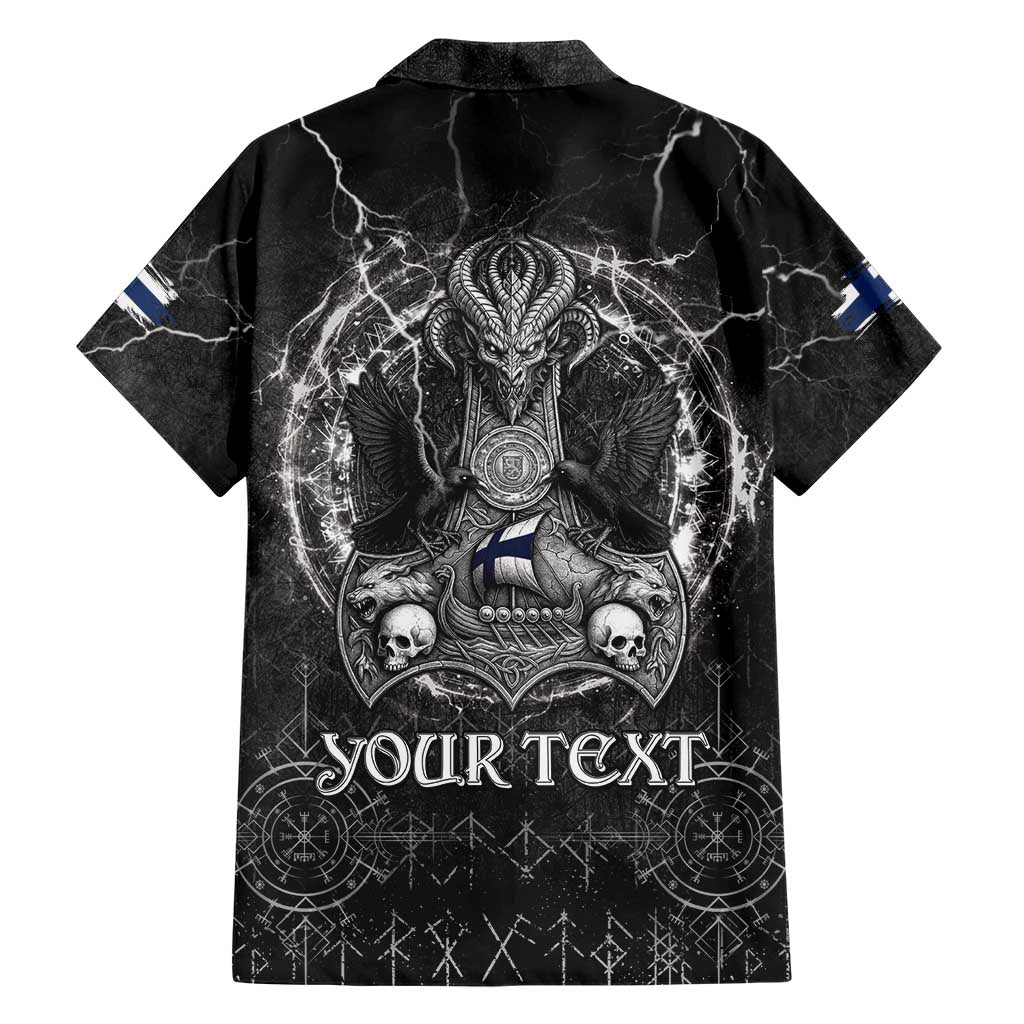 Personalized Finland Viking Family Matching Short Sleeve Bodycon Dress and Hawaiian Shirt Odin's Raven Legacy - Wonder Print Shop