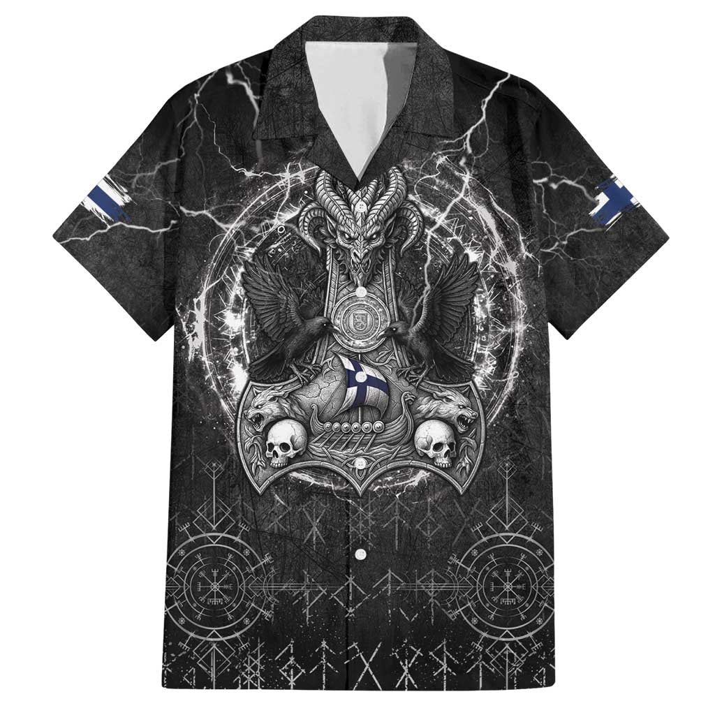 Personalized Finland Viking Family Matching Summer Maxi Dress and Hawaiian Shirt Odin's Raven Legacy - Wonder Print Shop