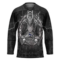 Personalized Finland Viking Hockey Jersey Odin's Raven Legacy - Wonder Print Shop