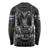 Personalized Finland Viking Long Sleeve Shirt Odin's Raven Legacy - Wonder Print Shop