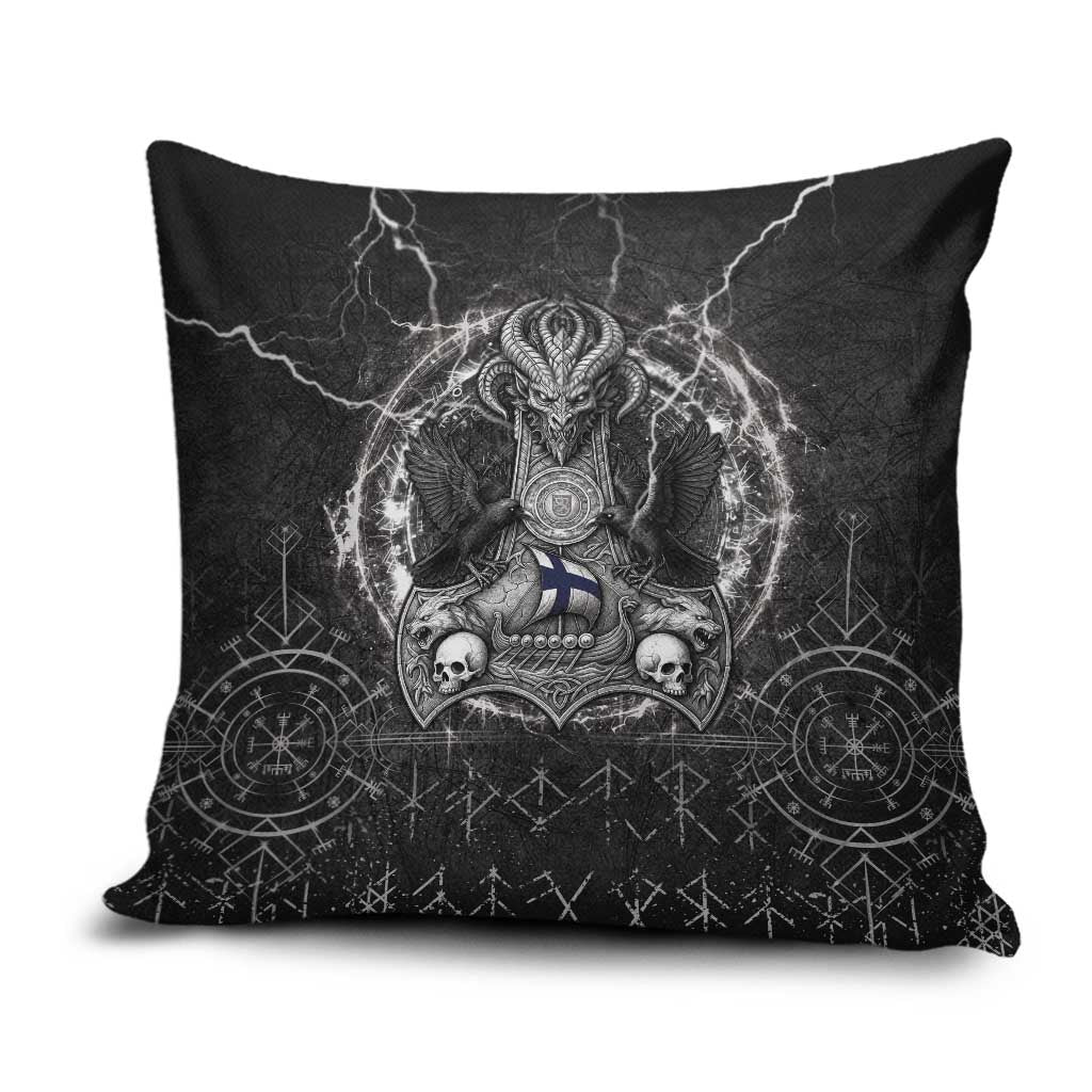 Finland Viking Pillow Cover Odin's Raven Legacy - Wonder Print Shop