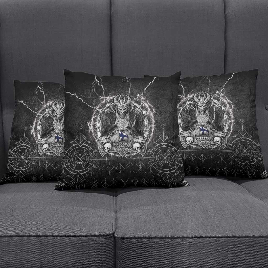 Finland Viking Pillow Cover Odin's Raven Legacy - Wonder Print Shop