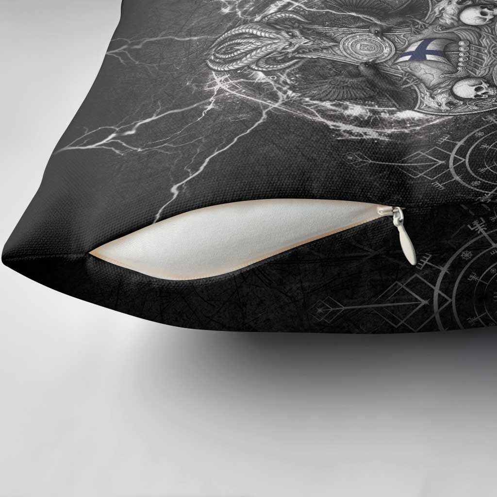 Finland Viking Pillow Cover Odin's Raven Legacy - Wonder Print Shop