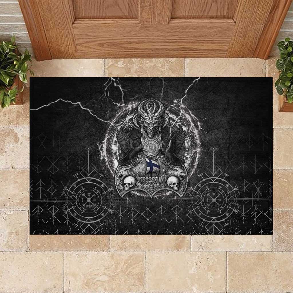 Finland Viking Rubber Doormat Odin's Raven Legacy - Wonder Print Shop