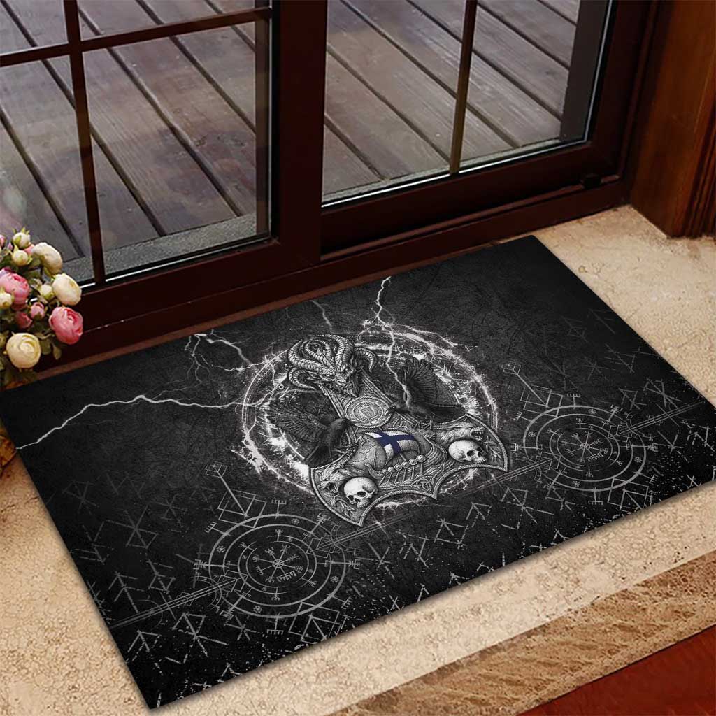 Finland Viking Rubber Doormat Odin's Raven Legacy - Wonder Print Shop