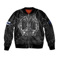 Personalized Finland Viking Sleeve Zip Bomber Jacket Odin's Raven Legacy - Wonder Print Shop