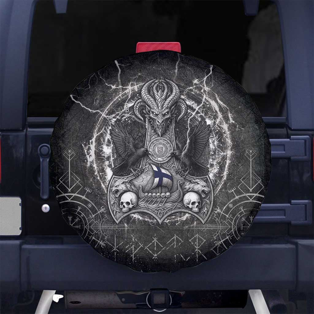Finland Viking Spare Tire Cover Odin's Raven Legacy - Wonder Print Shop