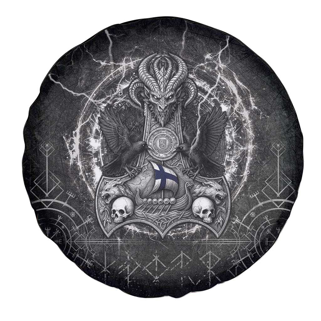 Finland Viking Spare Tire Cover Odin's Raven Legacy - Wonder Print Shop
