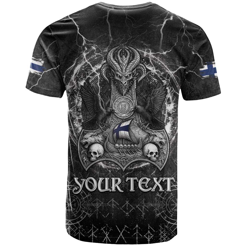 Personalized Finland Viking T Shirt Odin's Raven Legacy - Wonder Print Shop