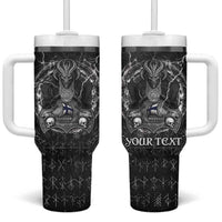 Personalized Finland Viking Tumbler With Handle Odin's Raven Legacy - Wonder Print Shop
