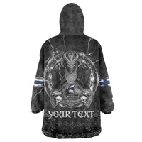 Personalized Finland Viking Wearable Blanket Hoodie Odin's Raven Legacy - Wonder Print Shop