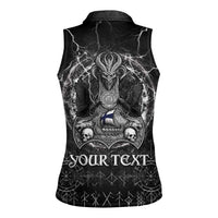 Personalized Finland Viking Women Sleeveless Polo Shirt Odin's Raven Legacy - Wonder Print Shop