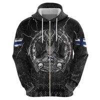 Personalized Finland Viking Zip Hoodie Odin's Raven Legacy - Wonder Print Shop