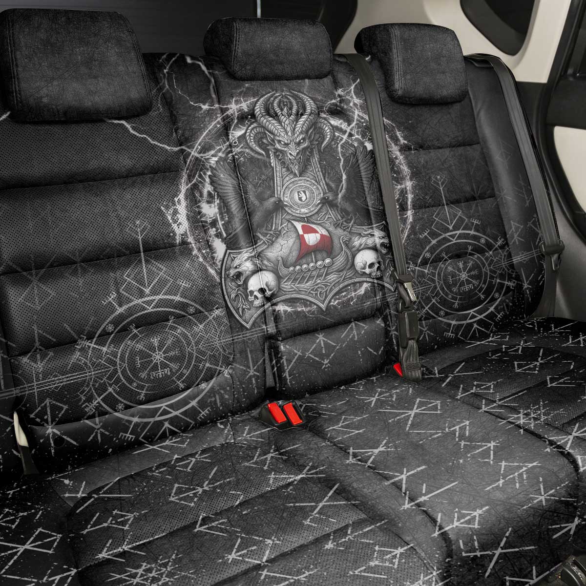 Greenland Viking Back Car Seat Cover Odin's Raven Legacy - Wonder Print Shop