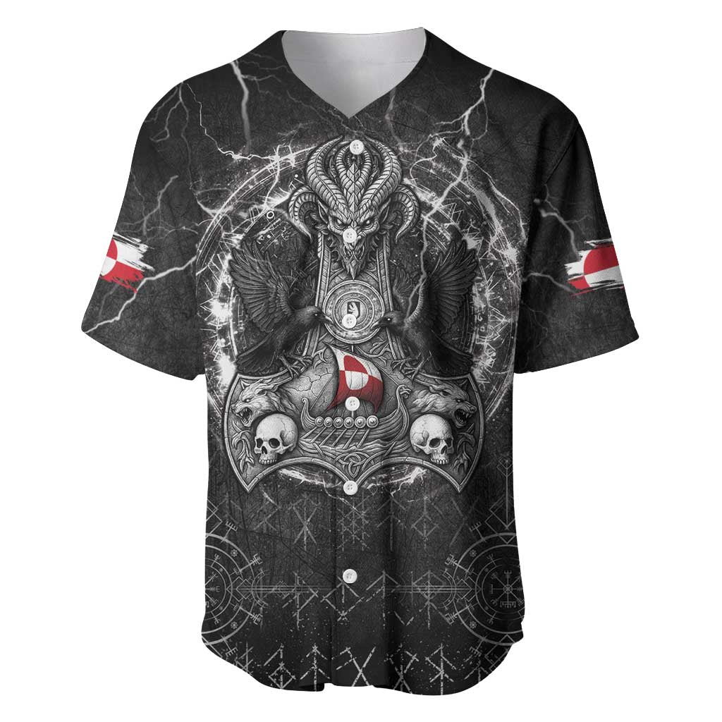 Personalized Greenland Viking Baseball Jersey Odin's Raven Legacy - Wonder Print Shop