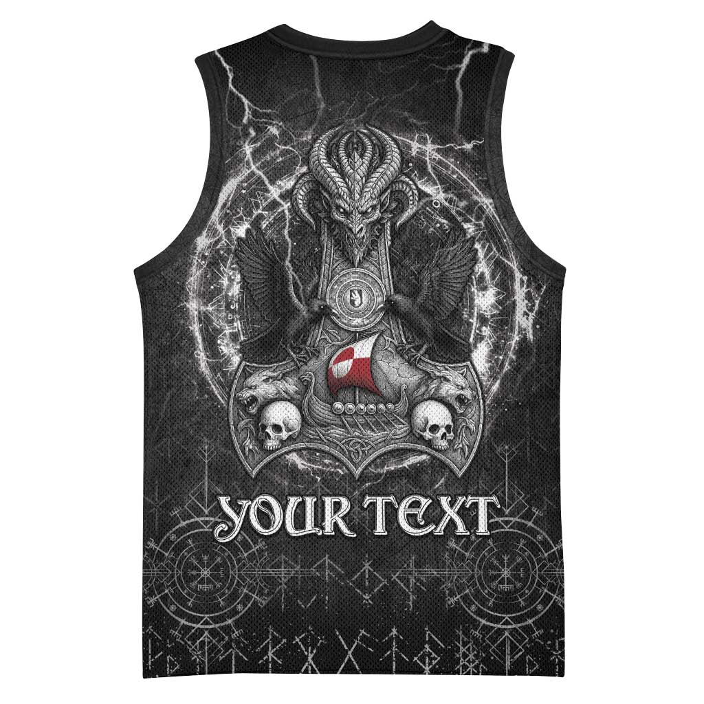 Personalized Greenland Viking Basketball Jersey Odin's Raven Legacy - Wonder Print Shop