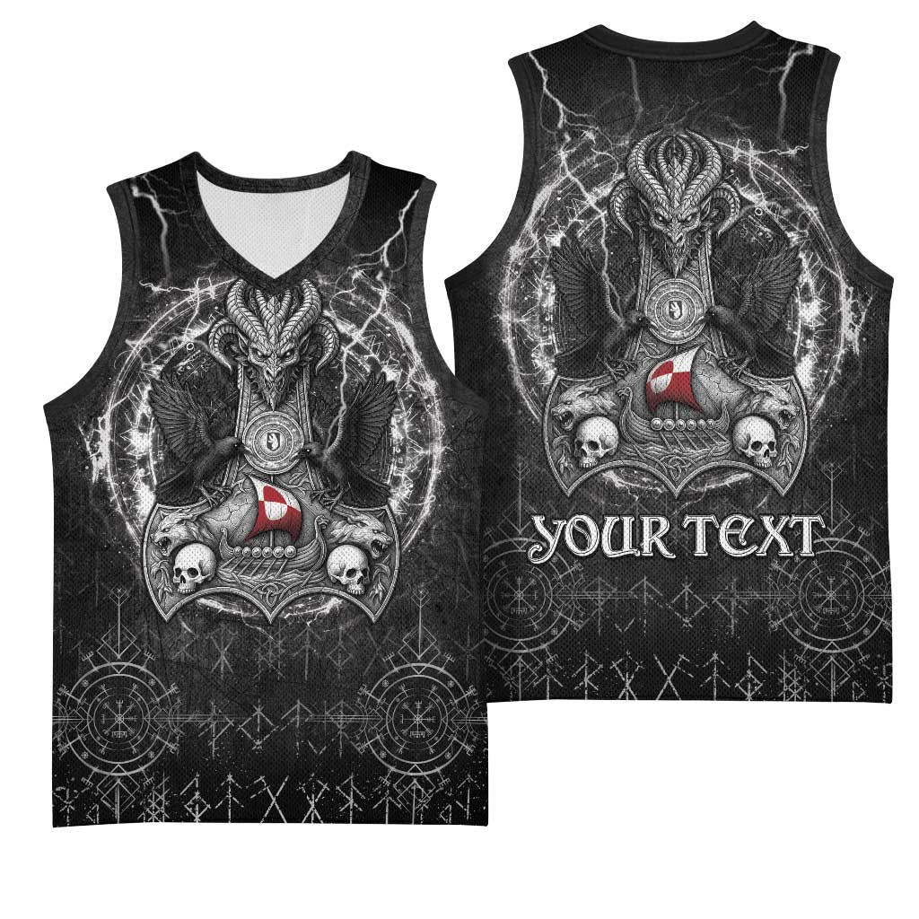 Personalized Greenland Viking Basketball Jersey Odin's Raven Legacy - Wonder Print Shop