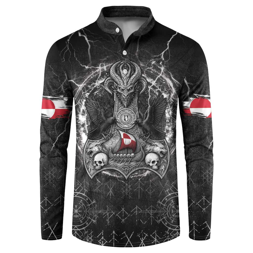 Personalized Greenland Viking Button Sweatshirt Odin's Raven Legacy - Wonder Print Shop