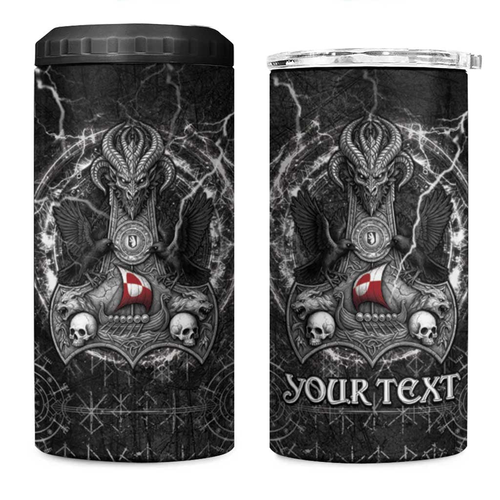 Personalized Greenland Viking 4 in 1 Can Cooler Tumbler Odin's Raven Legacy - Wonder Print Shop