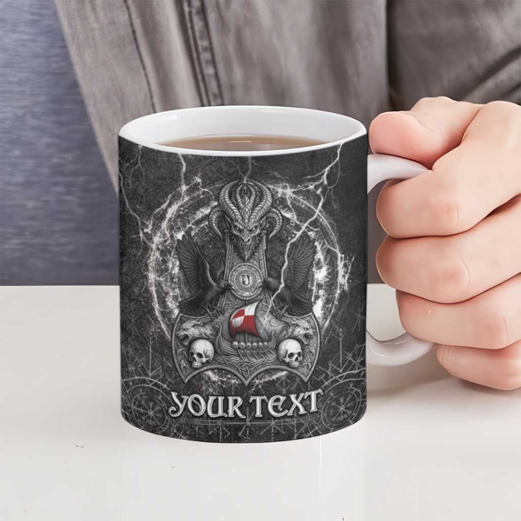 Personalized Greenland Viking Ceramic Mug Odin's Raven Legacy - Wonder Print Shop