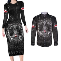 Personalized Greenland Viking Couples Matching Long Sleeve Bodycon Dress and Long Sleeve Button Shirt Odin's Raven Legacy - Wonder Print Shop