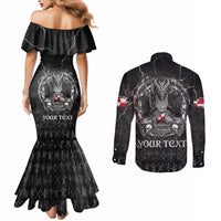 Personalized Greenland Viking Couples Matching Mermaid Dress and Long Sleeve Button Shirt Odin's Raven Legacy - Wonder Print Shop