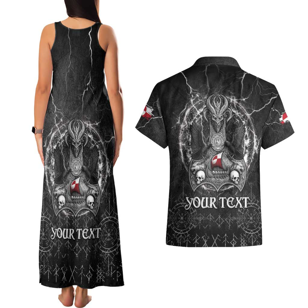 Personalized Greenland Viking Couples Matching Tank Maxi Dress and Hawaiian Shirt Odin's Raven Legacy - Wonder Print Shop