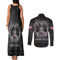 Personalized Greenland Viking Couples Matching Tank Maxi Dress and Long Sleeve Button Shirt Odin's Raven Legacy - Wonder Print Shop