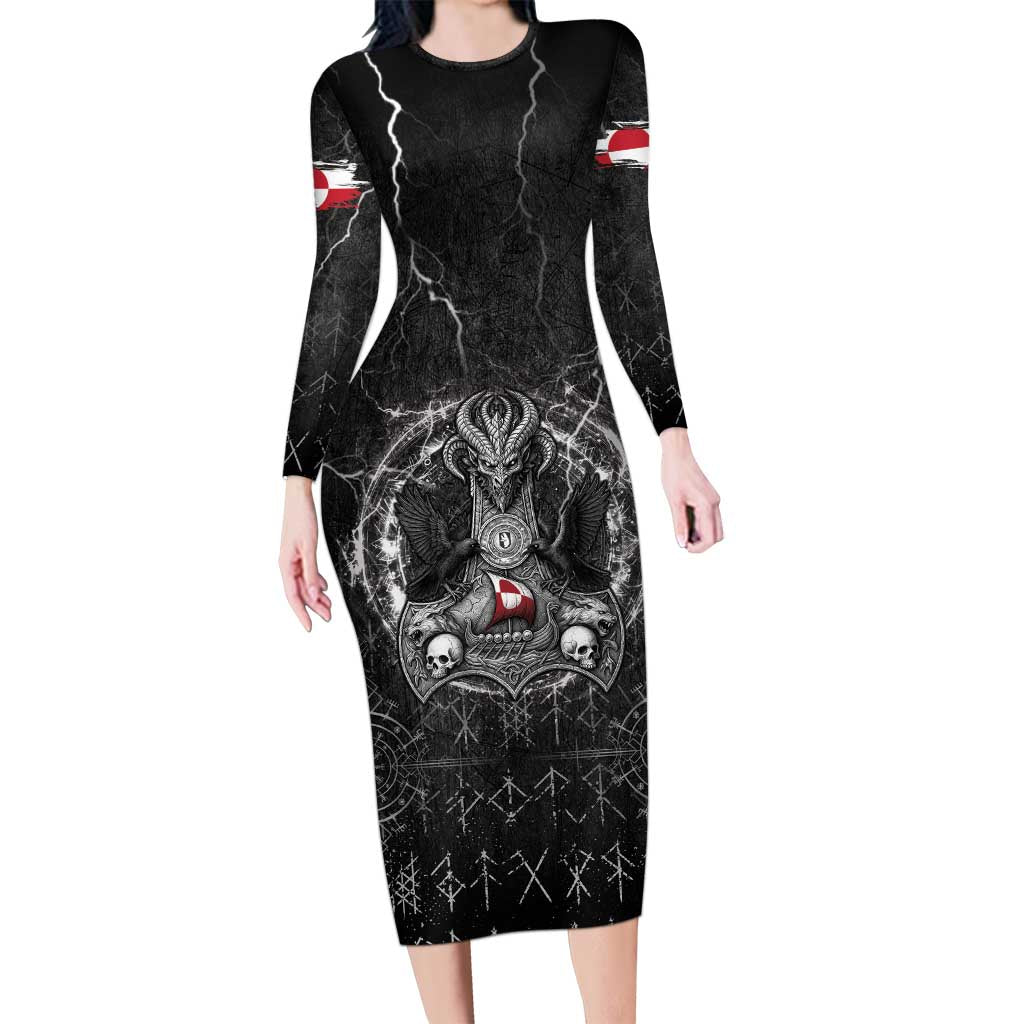Personalized Greenland Viking Family Matching Long Sleeve Bodycon Dress and Hawaiian Shirt Odin's Raven Legacy - Wonder Print Shop
