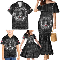 Personalized Greenland Viking Family Matching Mermaid Dress and Hawaiian Shirt Odin's Raven Legacy - Wonder Print Shop