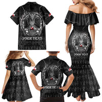 Personalized Greenland Viking Family Matching Mermaid Dress and Hawaiian Shirt Odin's Raven Legacy - Wonder Print Shop