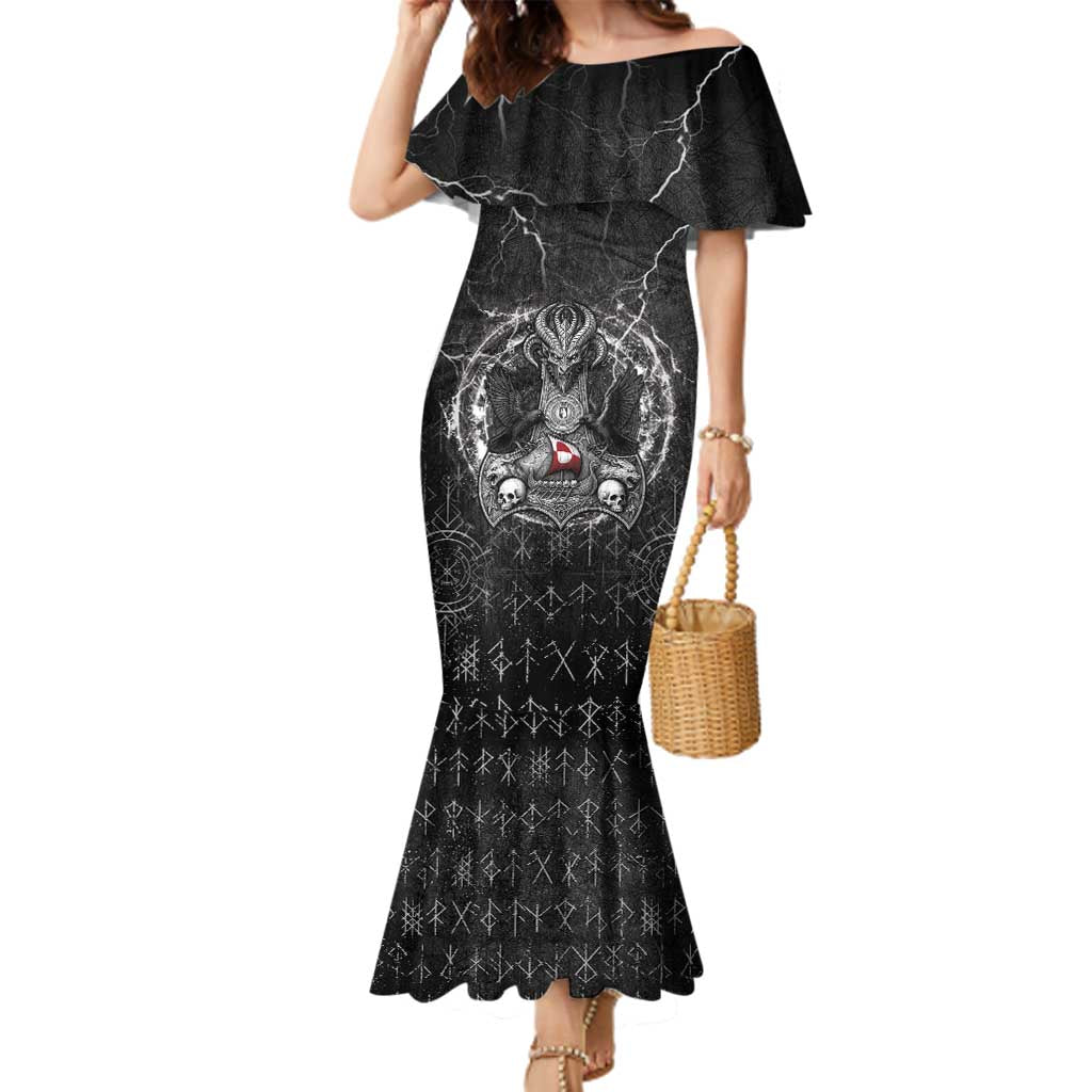 Personalized Greenland Viking Family Matching Mermaid Dress and Hawaiian Shirt Odin's Raven Legacy - Wonder Print Shop