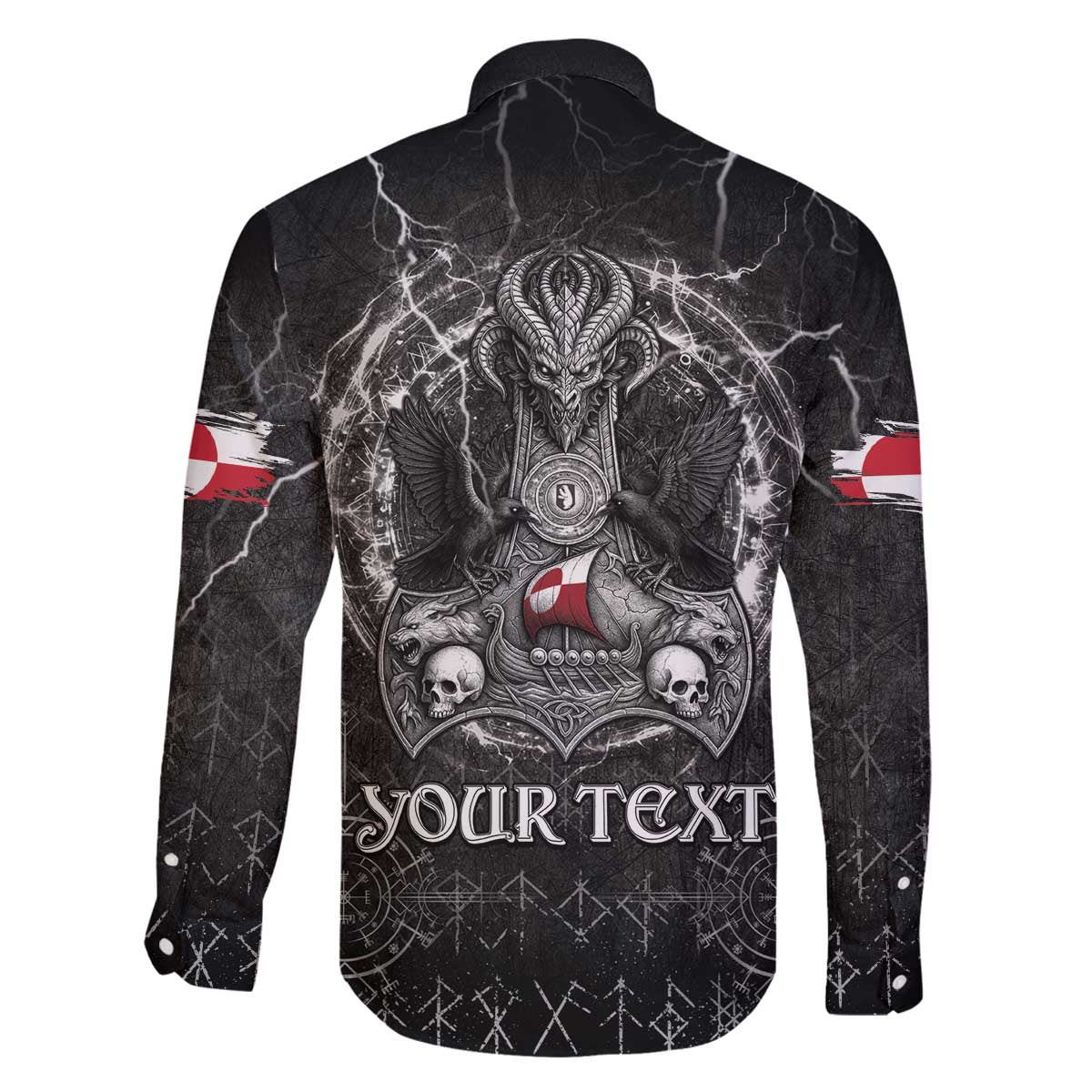Personalized Greenland Viking Family Matching Off The Shoulder Long Sleeve Dress and Hawaiian Shirt Odin's Raven Legacy - Wonder Print Shop