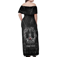 Personalized Greenland Viking Family Matching Off Shoulder Maxi Dress and Hawaiian Shirt Odin's Raven Legacy - Wonder Print Shop