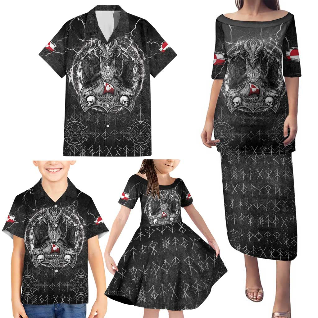 Personalized Greenland Viking Family Matching Puletasi and Hawaiian Shirt Odin's Raven Legacy - Wonder Print Shop