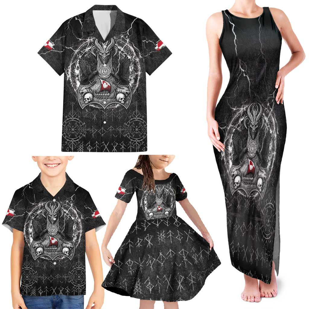 Personalized Greenland Viking Family Matching Tank Maxi Dress and Hawaiian Shirt Odin's Raven Legacy - Wonder Print Shop
