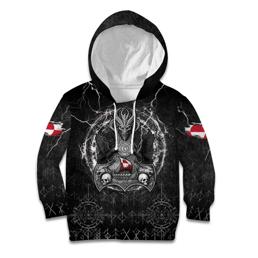 Personalized Greenland Viking Kid Hoodie Odin's Raven Legacy - Wonder Print Shop