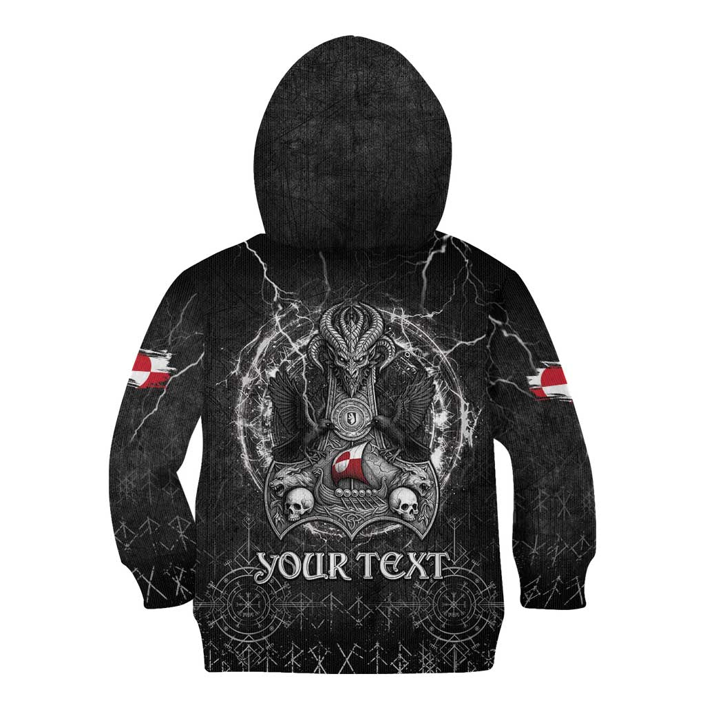 Personalized Greenland Viking Kid Hoodie Odin's Raven Legacy - Wonder Print Shop