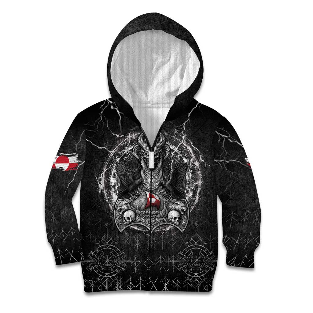 Personalized Greenland Viking Kid Hoodie Odin's Raven Legacy - Wonder Print Shop