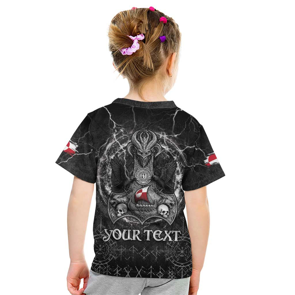 Personalized Greenland Viking Kid T Shirt Odin's Raven Legacy - Wonder Print Shop