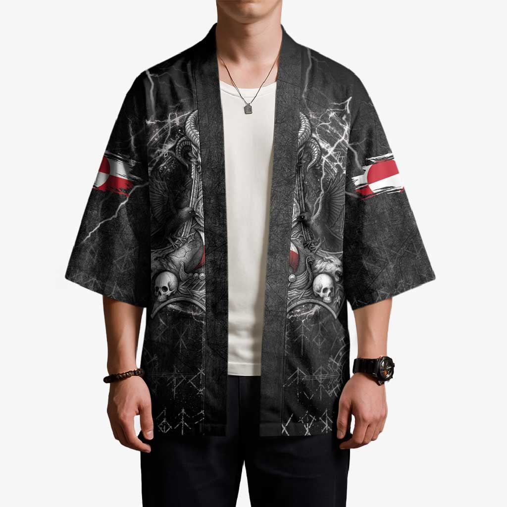 Personalized Greenland Viking Kimono Odin's Raven Legacy - Wonder Print Shop