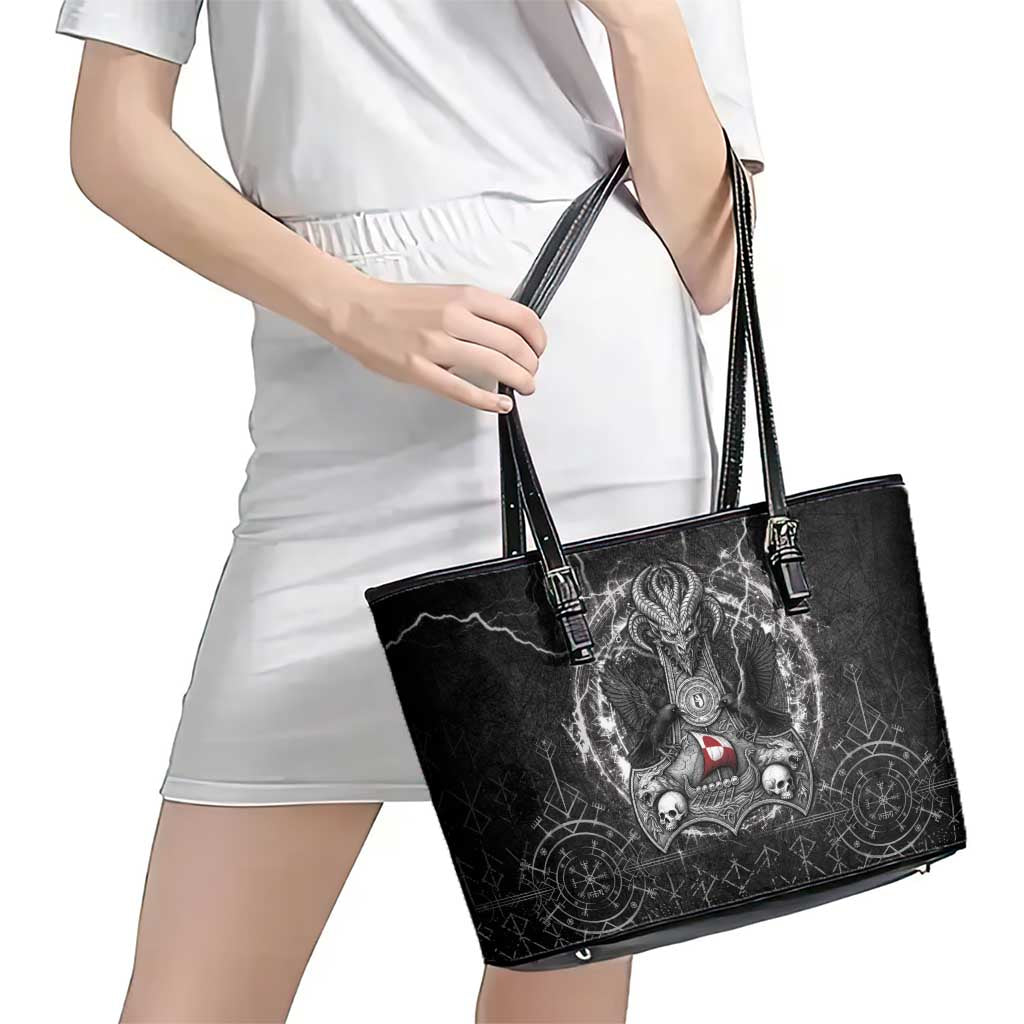 Greenland Viking Leather Tote Bag Odin's Raven Legacy - Wonder Print Shop